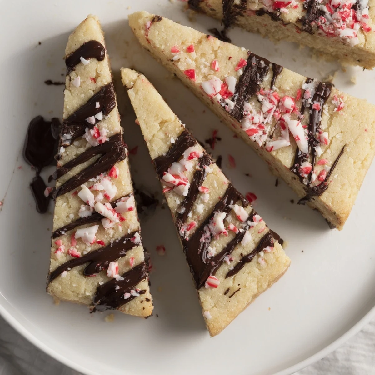 Close-up of freshly baked Chocolate Peppermint Shortbread, a perfect holiday dessert to share.