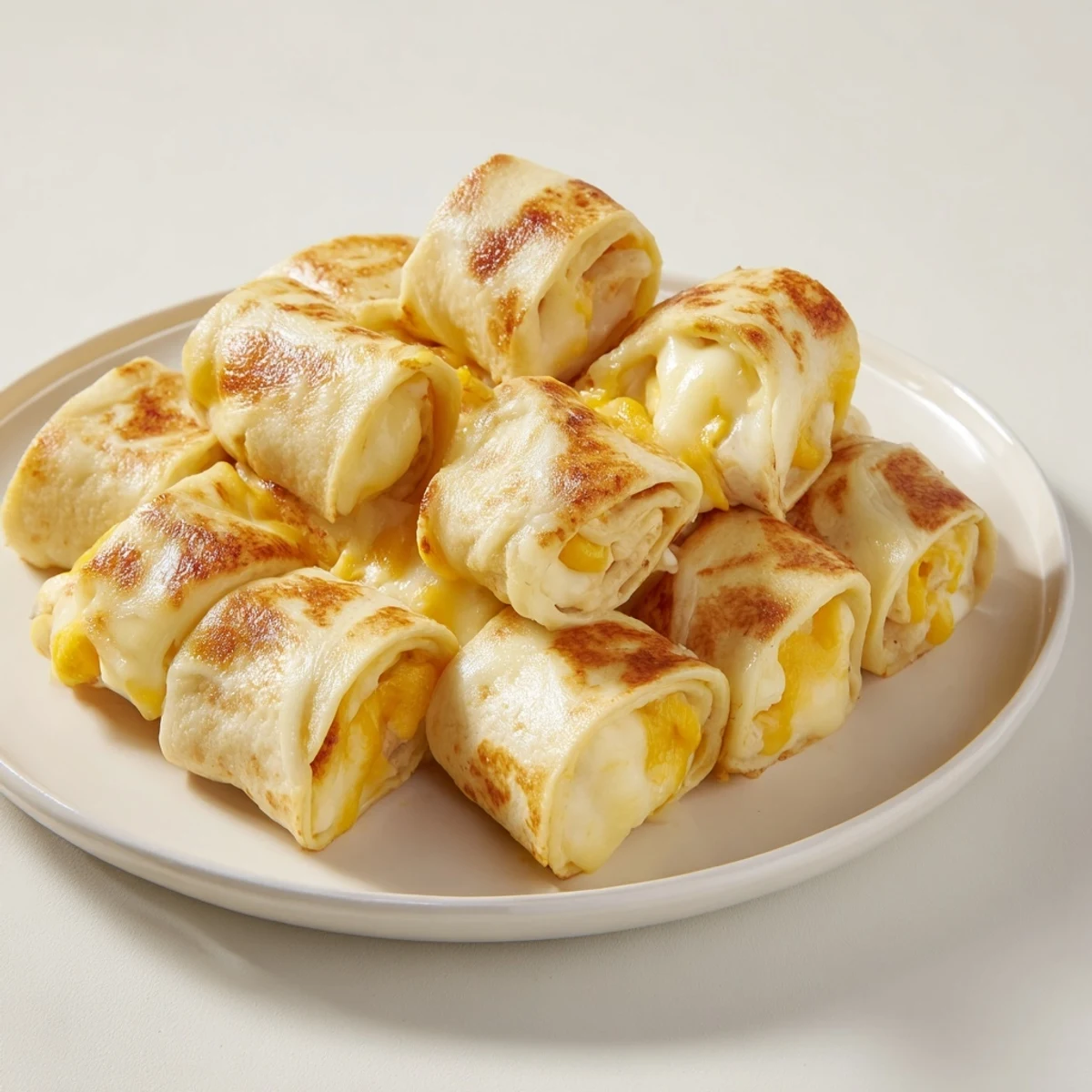 Golden-brown Easy Christmas Grilled Cheese Rollups, warm and cheesy, ready to dip in tomato soup.