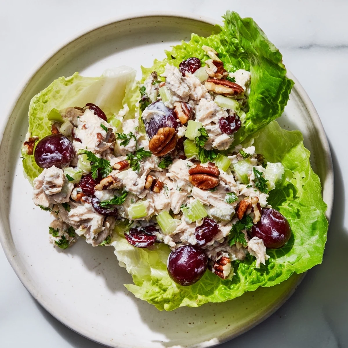 Delicious, creamy Simplified Festive Chicken Salad Cups appetizer, the perfect dish for any party.