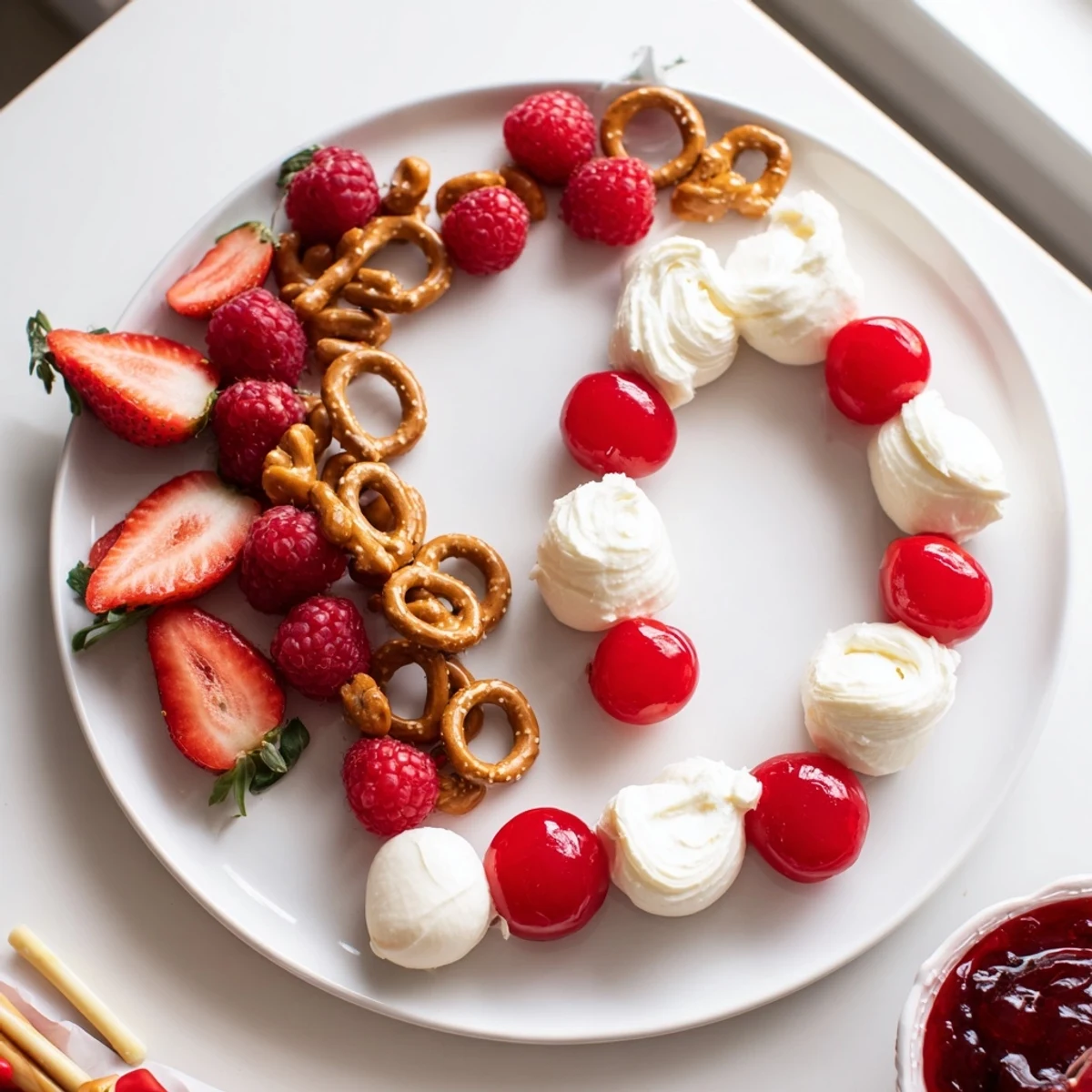 Get ready for the holidays with this visually stunning Festive Red and White Candy Cane Snack Board creation!