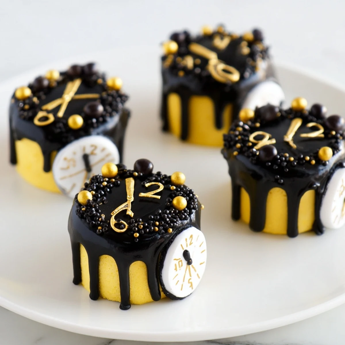 These vibrant Countdown Clock Mini Desserts look fantastic, resembling little clocks ready for a New Year's Eve party.