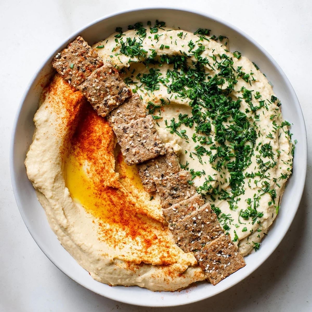 Imagine the vibrant colors of these easy dips paired with crunchy crackers for dipping pleasure.