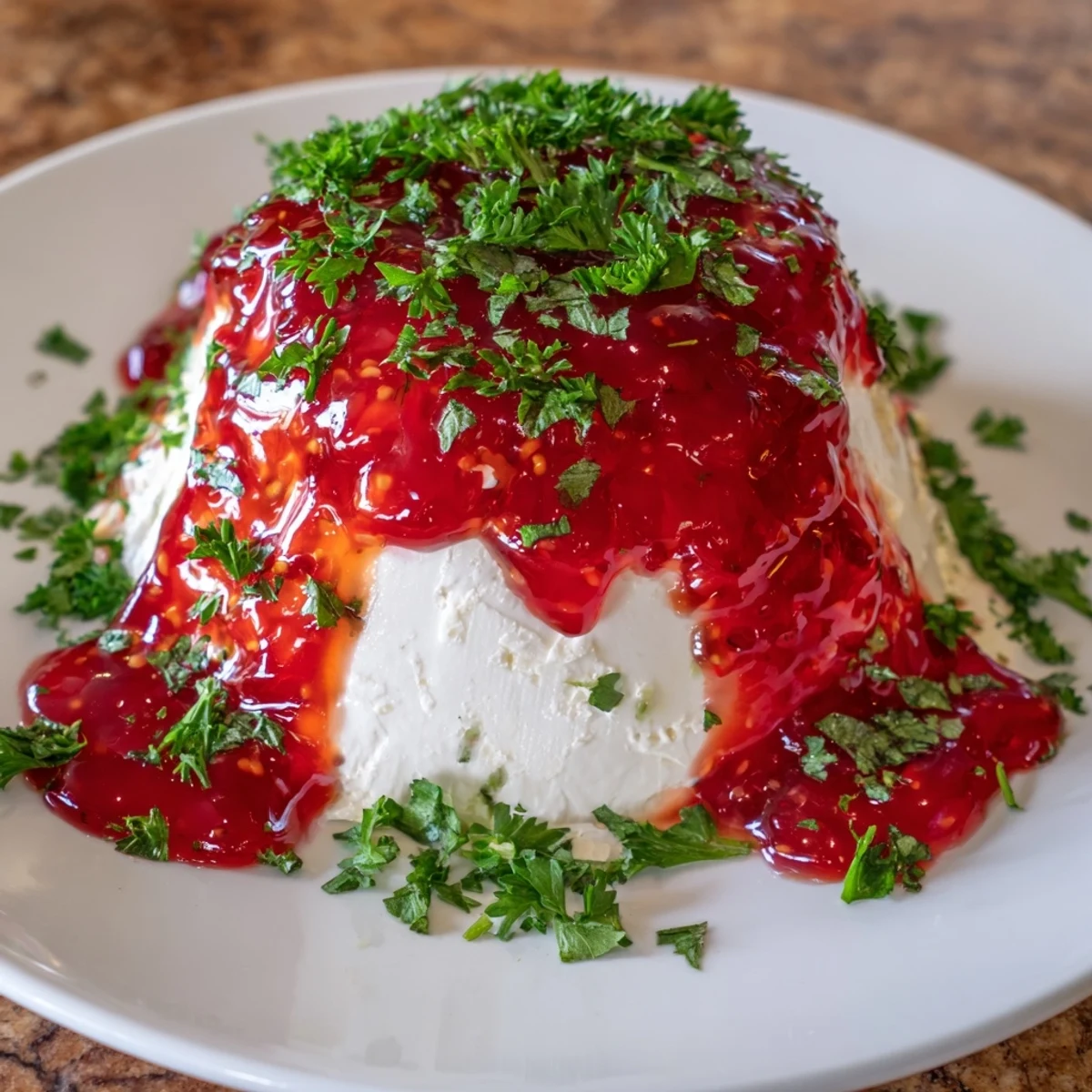 Cream Cheese and Pepper Jelly Star Appetizer, a vibrant star shape atop a cracker, ready to be enjoyed.