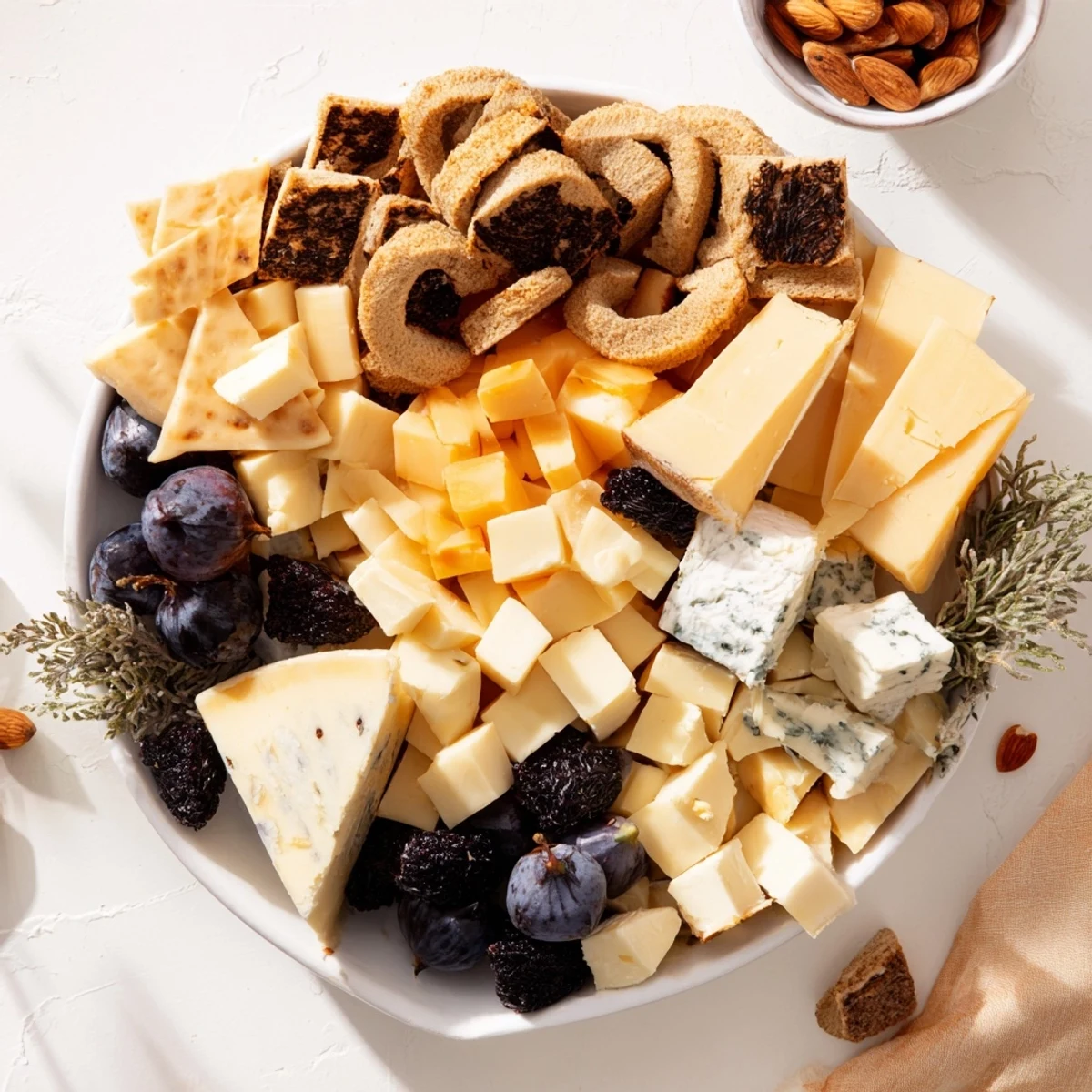 Delightful Crescent Moon & Stars Cheese Board, featuring creamy blue cheese and gouda stars.