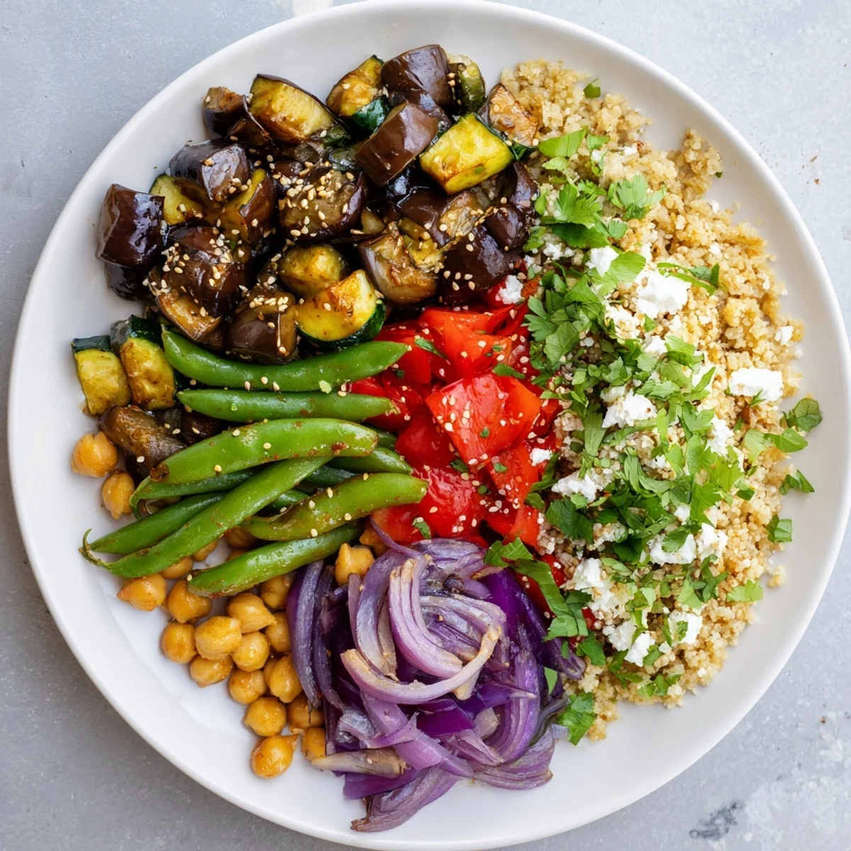 Platter of The Spice Route bursting with vibrant colors from Mediterranean, Asian, Middle Eastern cuisine.