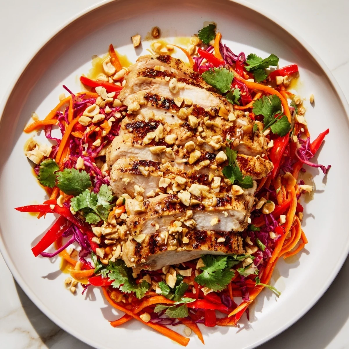 Tender chicken and vibrant carrot ribbons mingle deliciously in this colorful Carrot Ribbon and Chicken Slaw.