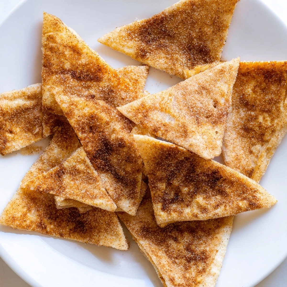 Sweet and spicy Cinnamon Sugar Tortilla Chips, freshly air-fried and perfect for sharing.
