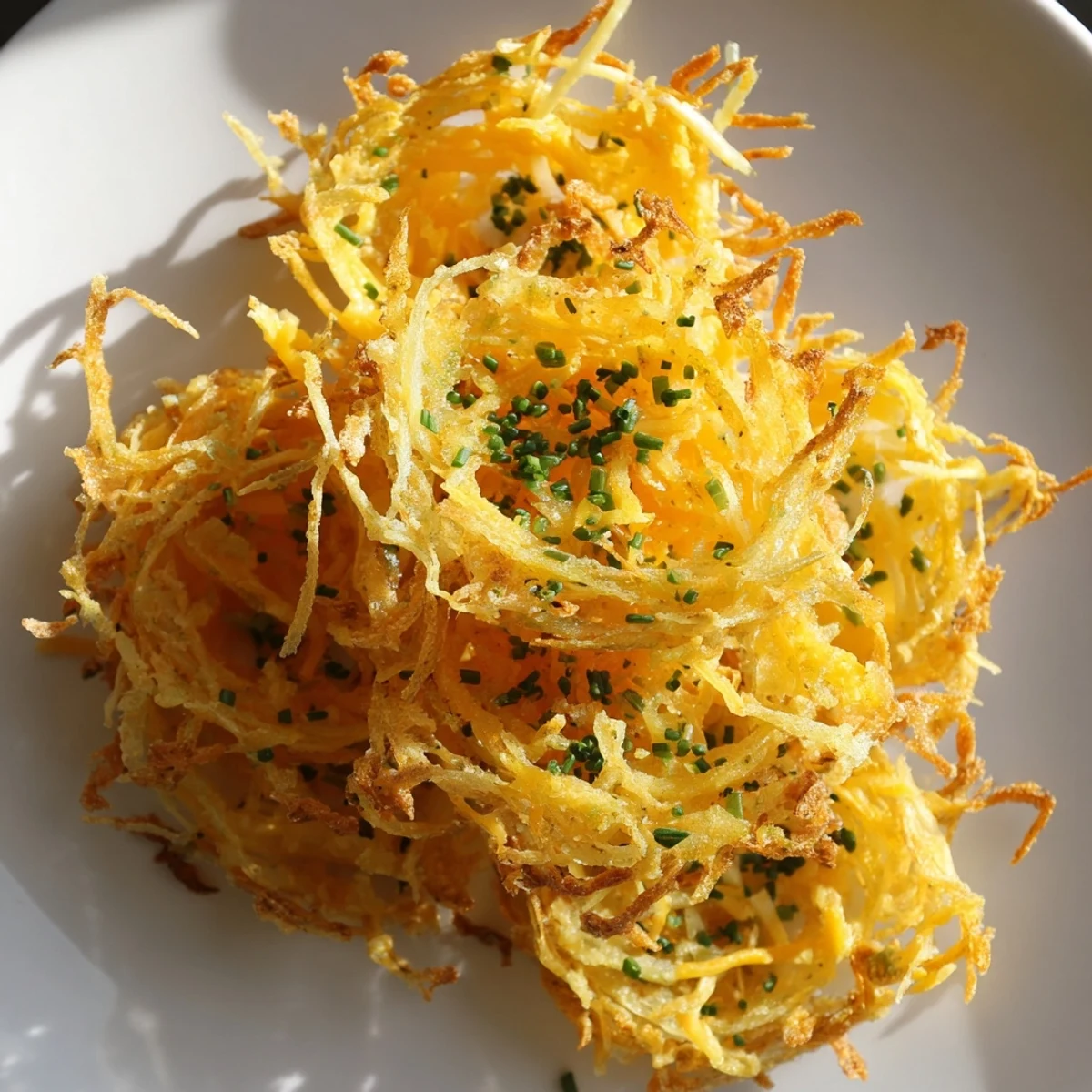 Golden, melted cheese blankets crispy onion slices, making these delicious Crispy Onion Cheese Chips.