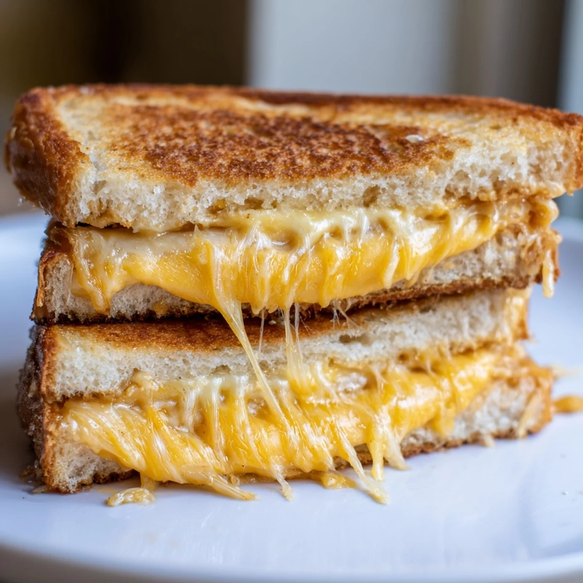 Sharp cheddar and honey-chipotle warmth: a beautifully grilled Honey Chipotle Butter Grilled Cheese sandwich.