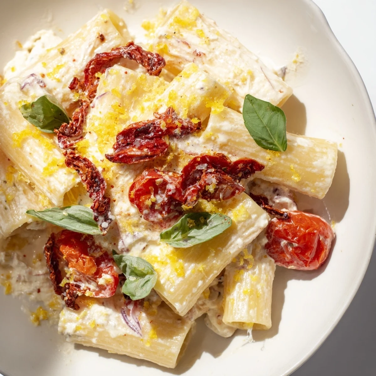 Golden baked feta melts into a rich sauce for this flavorful and easy Baked Feta Pasta dish.