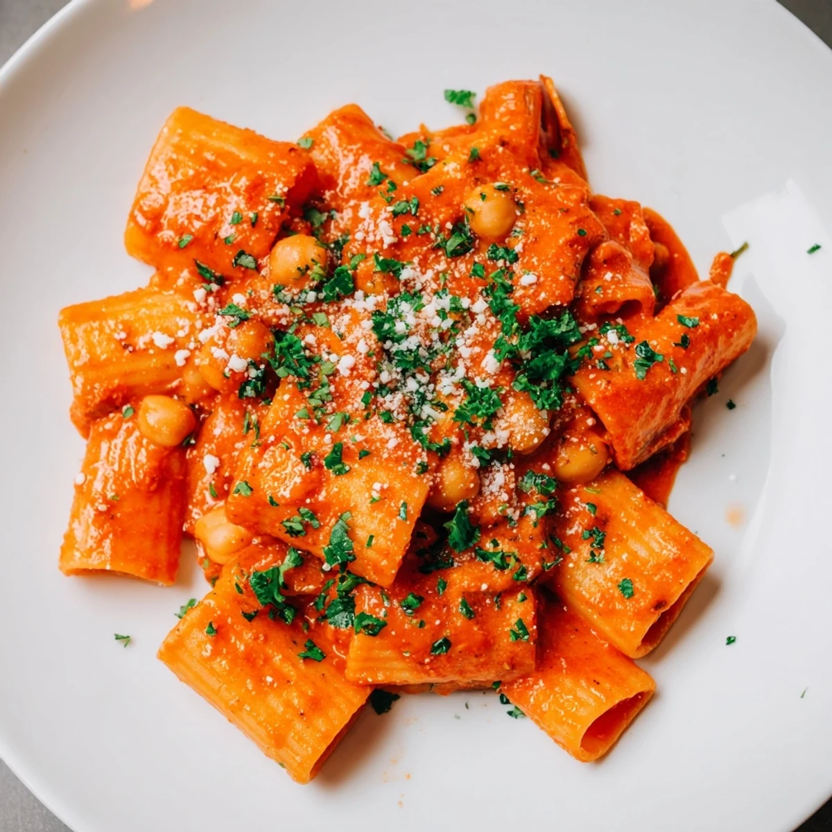 Harissa Chickpea Pasta