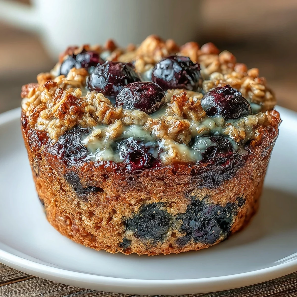 Bright lemon blueberry baked oatmeal cups with juicy berries and citrus zest, perfect for a healthy breakfast on the go.