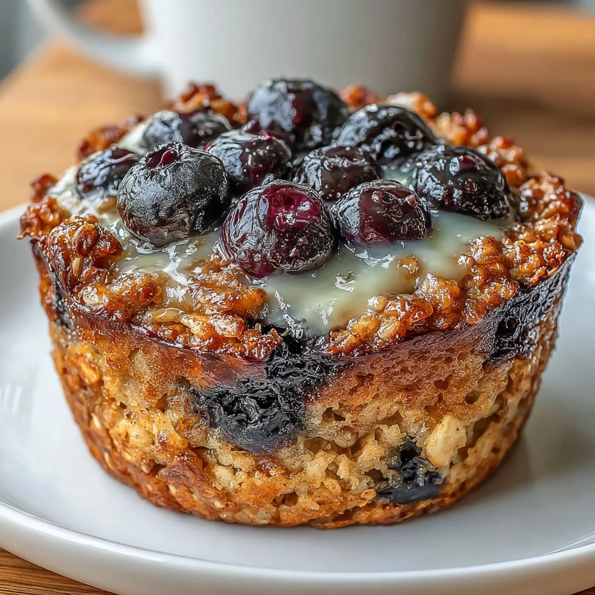 Wholesome one-bowl oatmeal cups bursting with fresh blueberries and zesty lemon flavor, ideal for busy mornings.