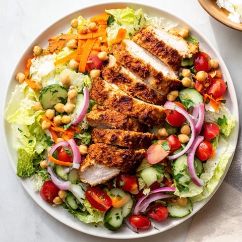 Chicken salad with tender, shredded chicken, crunchy vegetables, and zesty lemon dressing.