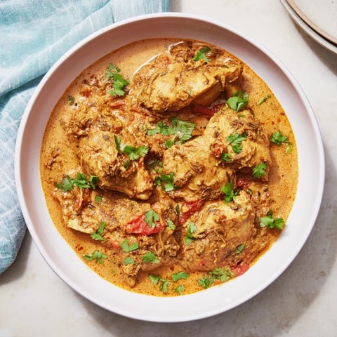 Aromatic Instant Pot Chicken Tikka Masala, swimming in a creamy coconut sauce, ready to serve.