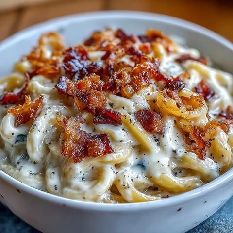Close-up of Celeriac Carbonara with spiralized noodles, golden pancetta, and shaved Parmesan.