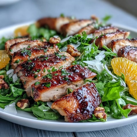 A vibrant grilled chicken and strawberry spinach salad topped with creamy poppy seed dressing and crumbled feta cheese.