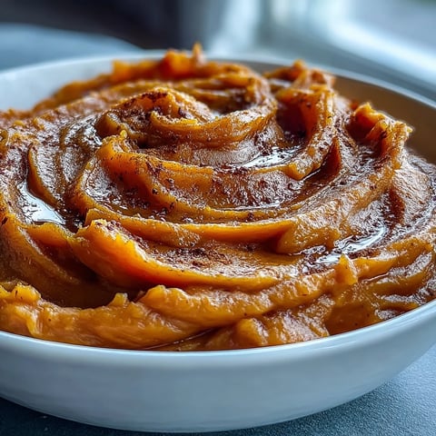 A bowl of creamy mashed yams swirled with butter, cinnamon, and brown sugar, topped with chopped pecans and a sprinkle of cinnamon.