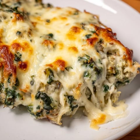 Cheesy Spinach Artichoke Bake