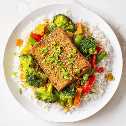Pressed Tofu Steaks Vegetables