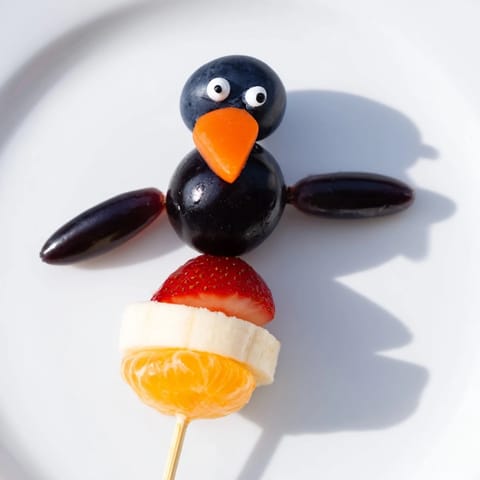 Penguin Fruit Skewer Army