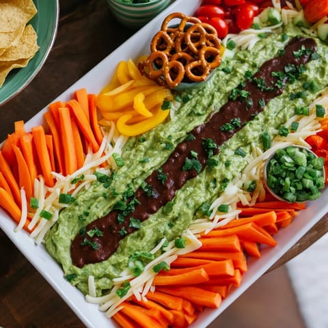 A spread of delicious game day football field snacks with salsa, chips, and fresh garnishes for fun.