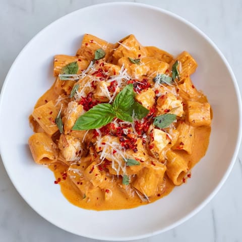 Tender chicken and a chili crisp kick make this Spicy Vodka Chicken Pasta a satisfying meal.