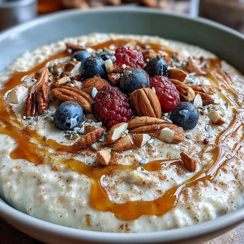 A nourishing breakfast bowl of warm Millet Porridge With Berries, featuring tender grains and vibrant antioxidant-rich berry toppings.