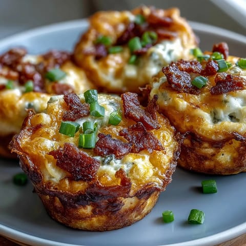 Freshly baked Ranch & Cheddar Egg Muffin Cups reveal fluffy, cheesy centers with visible specks of seasoning on a rustic wooden board.