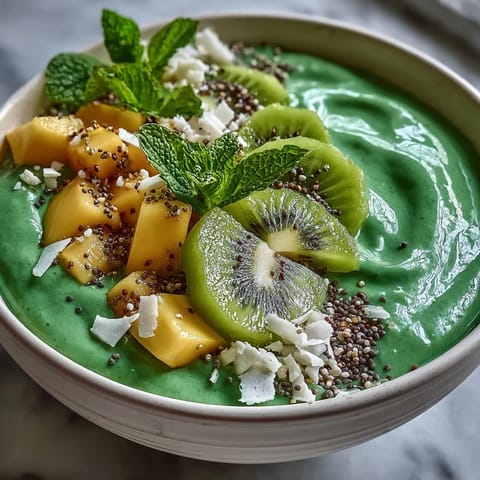 Vegan Tropical Green Smoothie Bowl