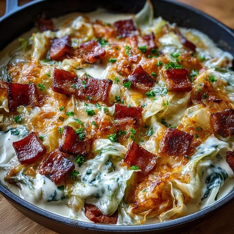 Creamy Cabbage Ham Skillet