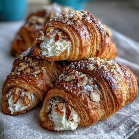 Golden sourdough rolls swirled with rich almond cream, topped with crunchy sliced almonds for a bakery-style breakfast treat.