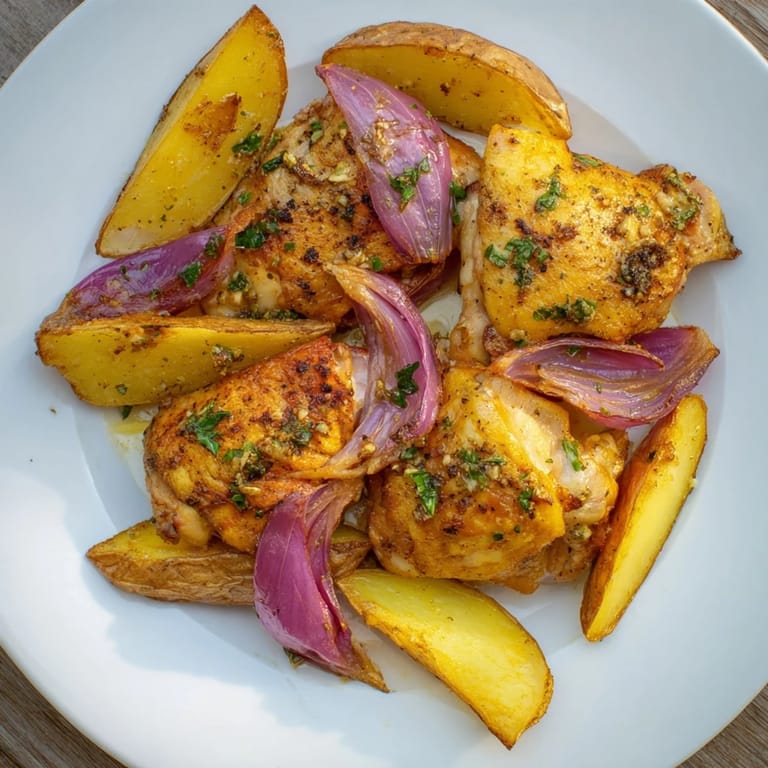 Delicious Greek Lemon Chicken and Potatoes, infused with lemon and oregano, perfect for a flavorful dinner.