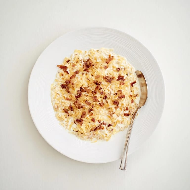 Close-up of creamy Caramelized Onion and Bacon Dip, a savory party food favorite.