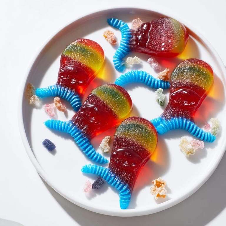 Vibrant and imaginative Jellyfish Candy Platter, featuring edible "jellyfish" and underwater-themed treats for enjoyment.