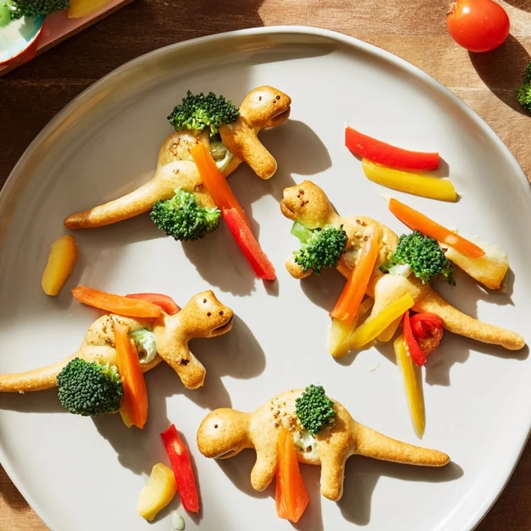 Vibrant Dinosaur Bone Prehistoric Crudités showcasing fresh vegetable sticks and golden, baked breadstick bones.