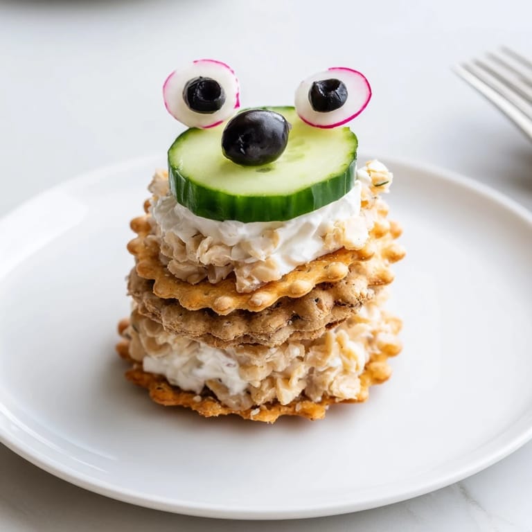 Arrange these fun Polar Bear Iceberg Cracker Stacks, a delightful appetizer with olives and capers.