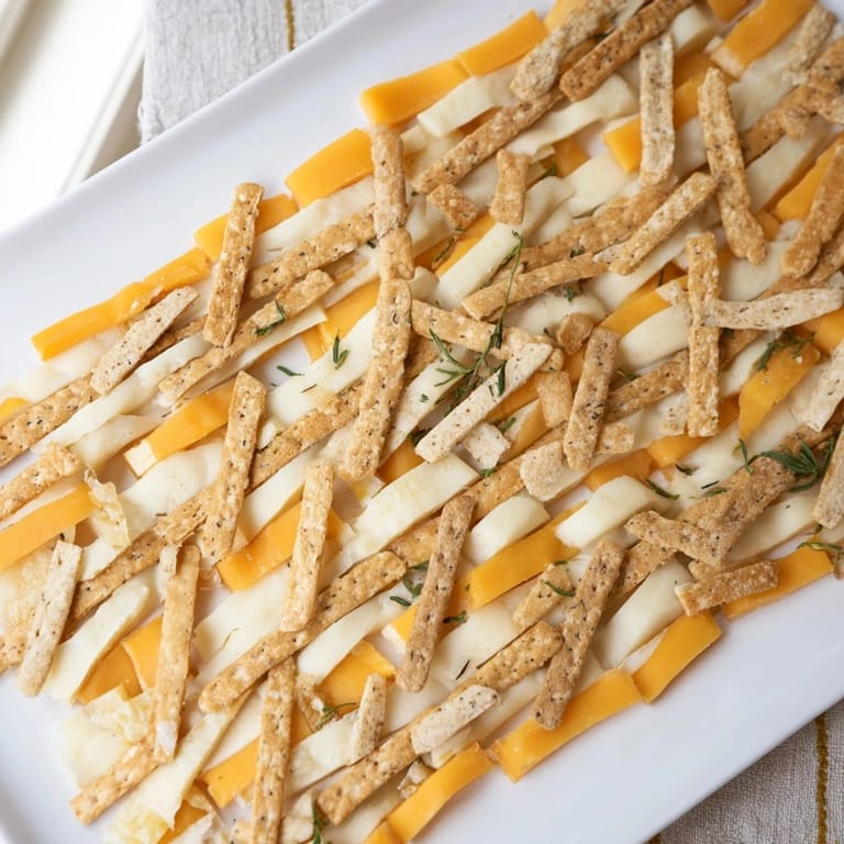 Taste the Garden Gate Lattice: A close-up of the delicious arrangement with visible cheese and crackers.