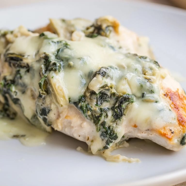 Sautéed spinach and chopped artichoke hearts create a savory, tangy topping for dinner.