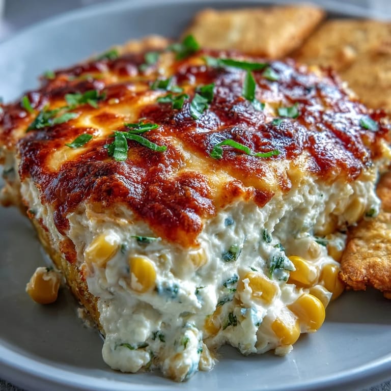 Creamy Crack Corn Dip in a white bowl, mixed with sweet corn and jalapeños, with a side of tortilla chips.