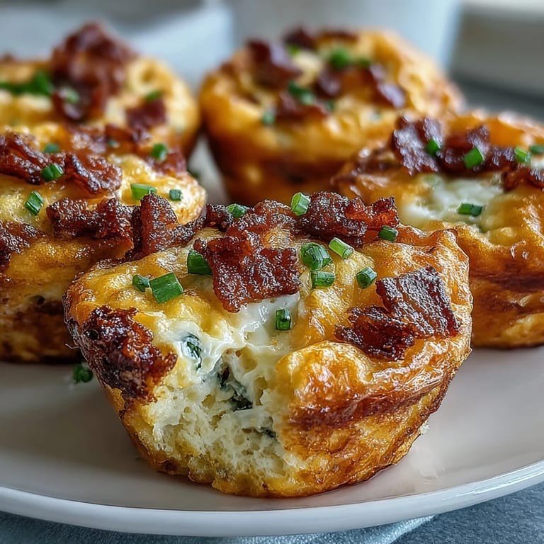 Twelve golden Ranch & Cheddar Egg Muffin Cups are stacked on a cooling rack, showcasing their fluffy texture and cheesy tops.