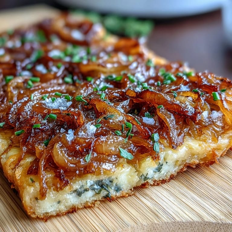 A close-up view of the savory caramelized onion butter board.
