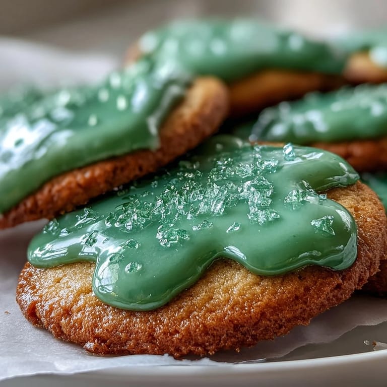 Buttery, tender sugar cookies cut into shamrocks and adorned with smooth, glossy royal icing for a holiday treat.  