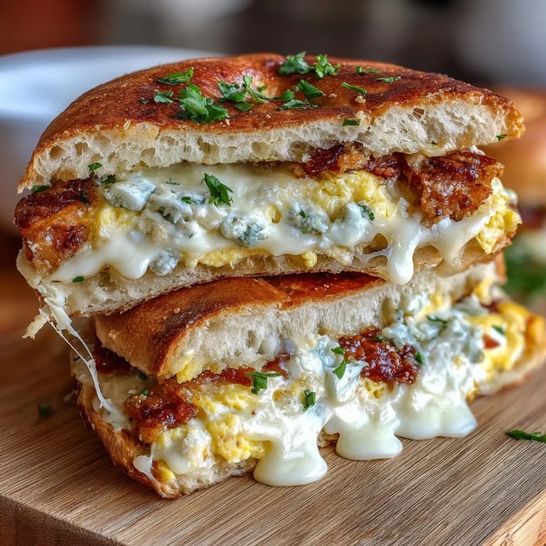 High-protein breakfast sandwiches with golden bagels, savory eggs, and gooey cheese — a satisfying start for meal prep or on-the-go.