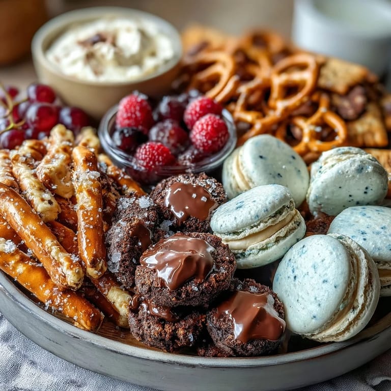 A celestial Pisces Zodiac Snack Board with Blue Fruits and Treats, artfully arranged with purple-blue fruits, yogurt-covered blueberries, and sparkling candies.
