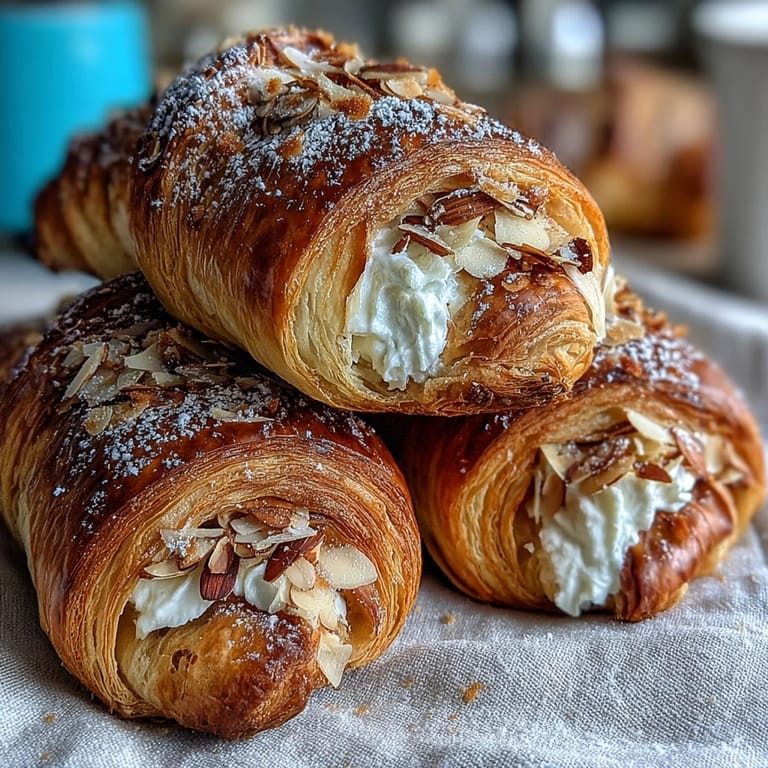 Flaky sourdough pastries filled with luscious almond frangipane, dusted with powdered sugar for an elegant, French-inspired morning delight.