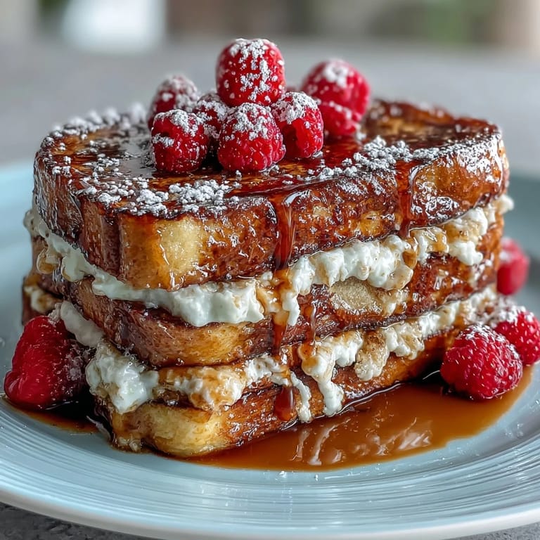 Warm, golden pancake casserole with juicy mixed berries and a rich custard, dusted with powdered sugar for a festive brunch.