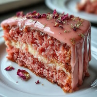Elegant bridal shower rosé velvet cake with delicate gold drip.